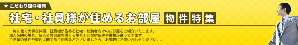 社宅・法人向け賃貸を検索